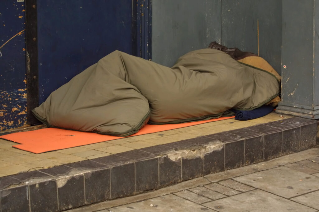 Picture of rough sleeper in doorway